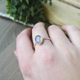 Labradorite Ring, Smooth Oval