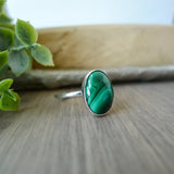 Malachite Ring, Smooth Oval, Large