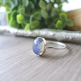 Labradorite Ring, Smooth Oval