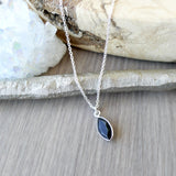 Onyx Necklace, Faceted Marquise