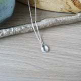 Blue Topaz Necklace, Smooth Tear Drop