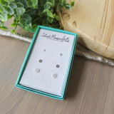 Plain Studs Set, 3 Pairs, Flat Circle