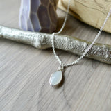 Moonstone Necklace, Smooth Marquise, White