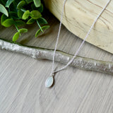 Moonstone Necklace, Smooth Marquise, White