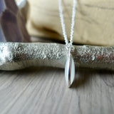 Moonstone Necklace, Smooth Marquise, White
