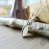 Moonstone Necklace, Smooth Marquise, White