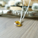 Citrine Necklace, Faceted Circle