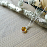 Citrine Necklace, Faceted Circle