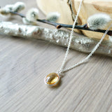 Citrine Necklace, Smooth Oval