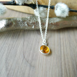 Citrine Necklace, Faceted Circle