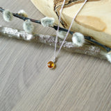 Citrine Necklace, Faceted Circle