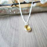 Citrine Necklace, Smooth Oval