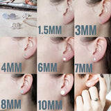 Plain Studs Set, 3 Pairs, Flat Circle