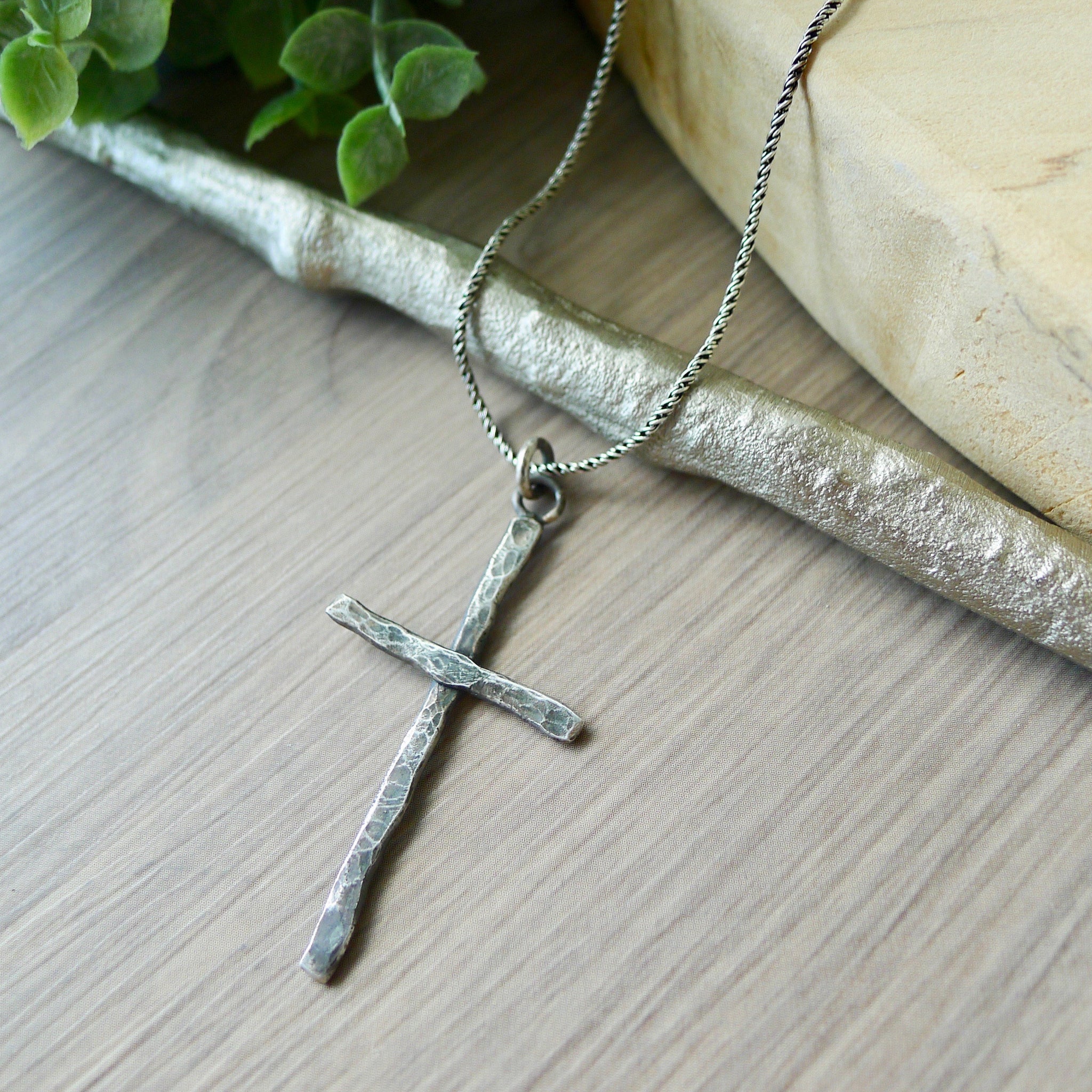 Mens rustic cross necklace discount