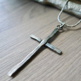 Large Cross Necklace, Rustic Mens Cross