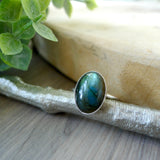 Labradorite Ring, Smooth Oval, Large