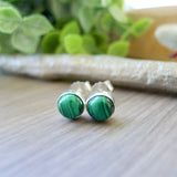 Malachite Studs, 6mm