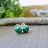 Malachite Studs, 6mm