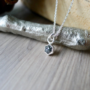 Diamond Necklace, Hexagon, Salt and Pepper