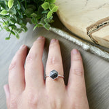 Sapphire Ring, Hexagon, Grey