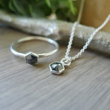 Diamond Ring, Hexagon, Salt and Pepper