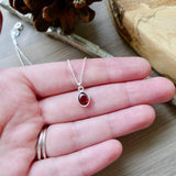 Garnet Necklace, Smooth Oval