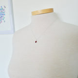 Garnet Necklace, Smooth Oval
