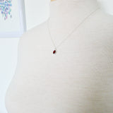 Garnet Necklace, Smooth Oval